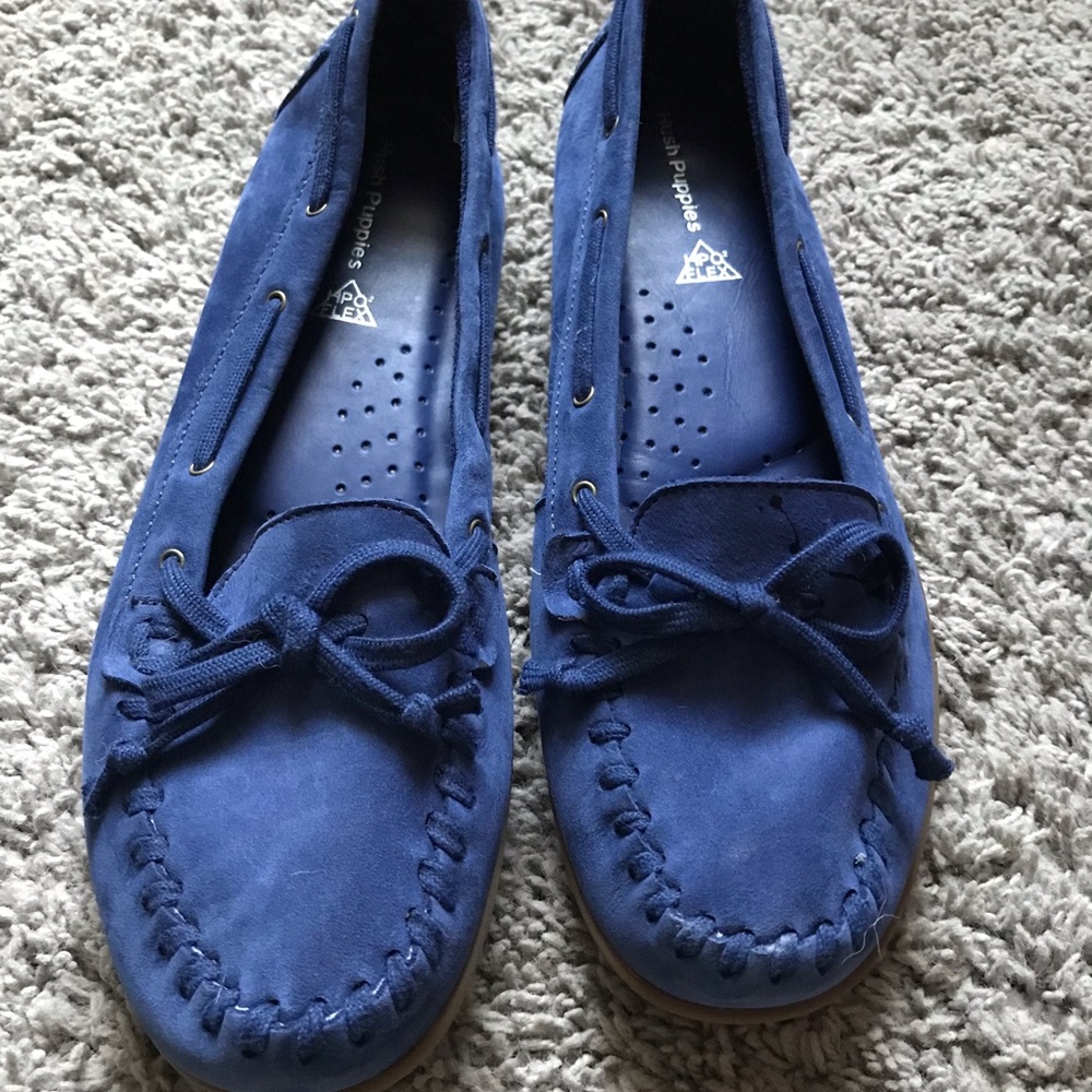 Hush Puppies Blue Suede Loafers
